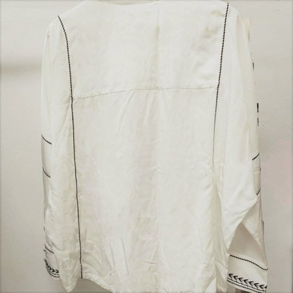 COUNTRY ROAD White Embroidered Panel Office Blouse Shirt RRP$179 - Picture 11 of 12